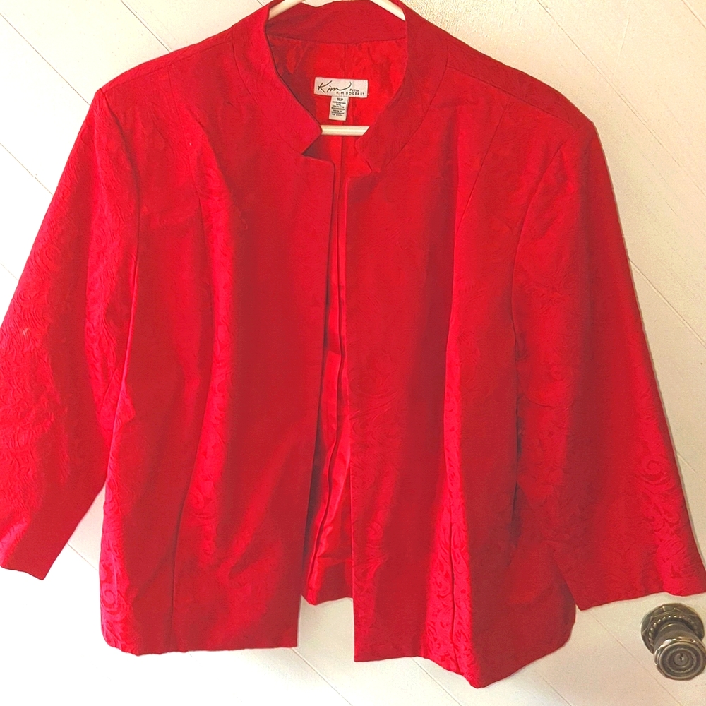 Kim Rogers Scarlet Red Jacket Size 16 P